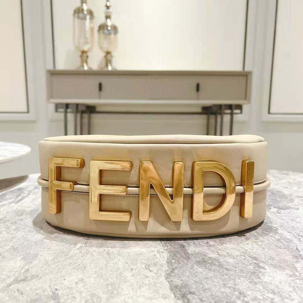 Fendi Women Fendigraphy Small Beige Leather Bag 8 Fendi Women Fendigraphy Small Beige Leather Bag - Image 8