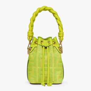 Fendi Women Mon Tresor Acid Green FF Canvas Mini-bag