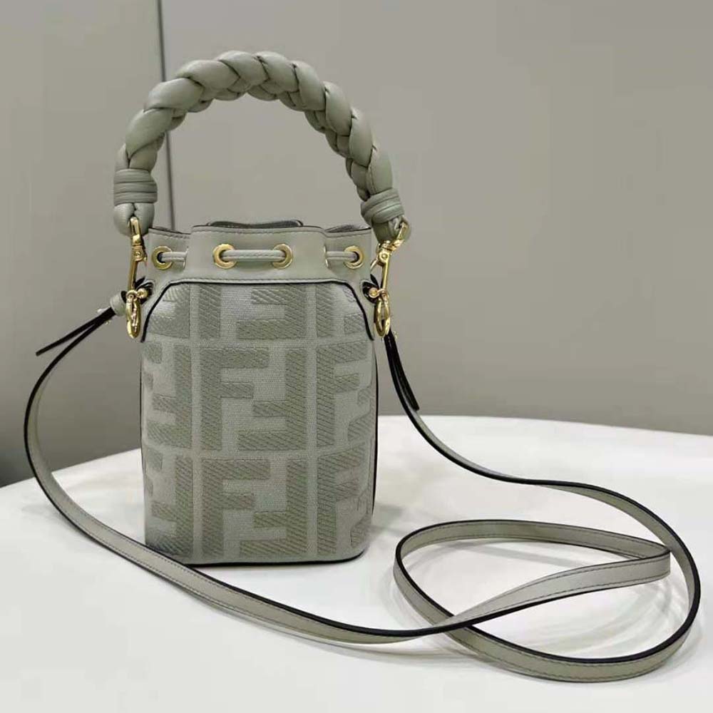 Fendi Women Mon Tresor Light Green FF Canvas Mini-Bag 3 Fendi Women Mon Tresor Light Green FF Canvas Mini-Bag - Image 3