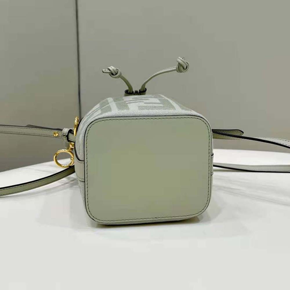 Fendi Women Mon Tresor Light Green FF Canvas Mini-Bag 5 Fendi Women Mon Tresor Light Green FF Canvas Mini-Bag - Image 5