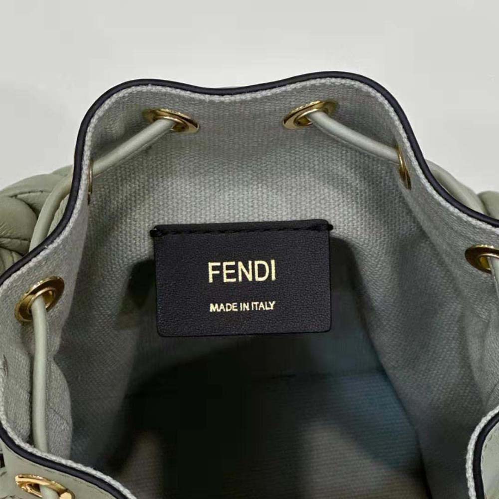 Fendi Women Mon Tresor Light Green FF Canvas Mini-Bag 8 Fendi Women Mon Tresor Light Green FF Canvas Mini-Bag - Image 8