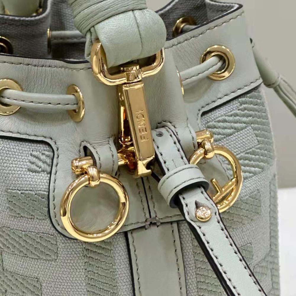 Fendi Women Mon Tresor Light Green FF Canvas Mini-Bag 7 Fendi Women Mon Tresor Light Green FF Canvas Mini-Bag - Image 7