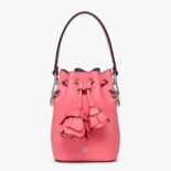 Fendi Women Mon Tresor Pink Leather Mini-bag with 3D Roses
