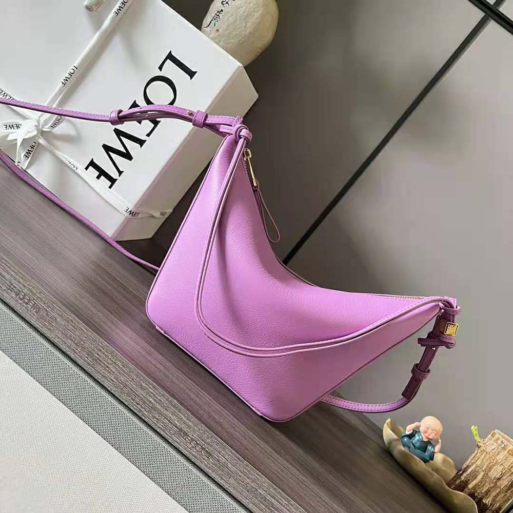 Loewe Women Mini Hammock Hobo Bag in Classic Calfskin-Rose 2 Loewe Women Mini Hammock Hobo Bag in Classic Calfskin-Rose - Image 2
