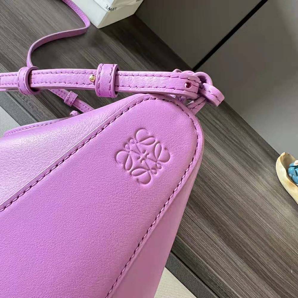 Loewe Women Mini Hammock Hobo Bag in Classic Calfskin-Rose 6 Loewe Women Mini Hammock Hobo Bag in Classic Calfskin-Rose - Image 6