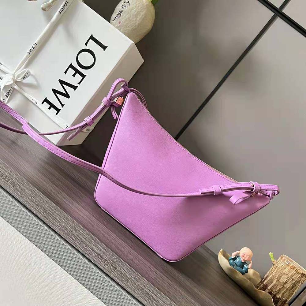 Loewe Women Mini Hammock Hobo Bag in Classic Calfskin-Rose 3 Loewe Women Mini Hammock Hobo Bag in Classic Calfskin-Rose - Image 3