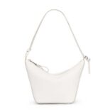 Loewe Women Mini Hammock Hobo Bag in Classic Calfskin-White