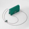 Prada Women Cardholder with Shoulder Strap and Crystals-Green