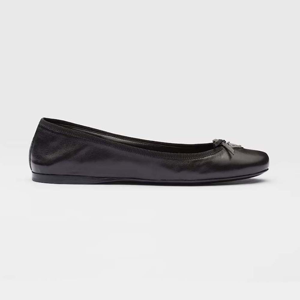 Prada Women Nappa Leather Ballerinas-Black