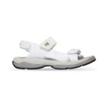 Balenciaga Unisex Tourist Sandal in White, Grey and Black Technical Material