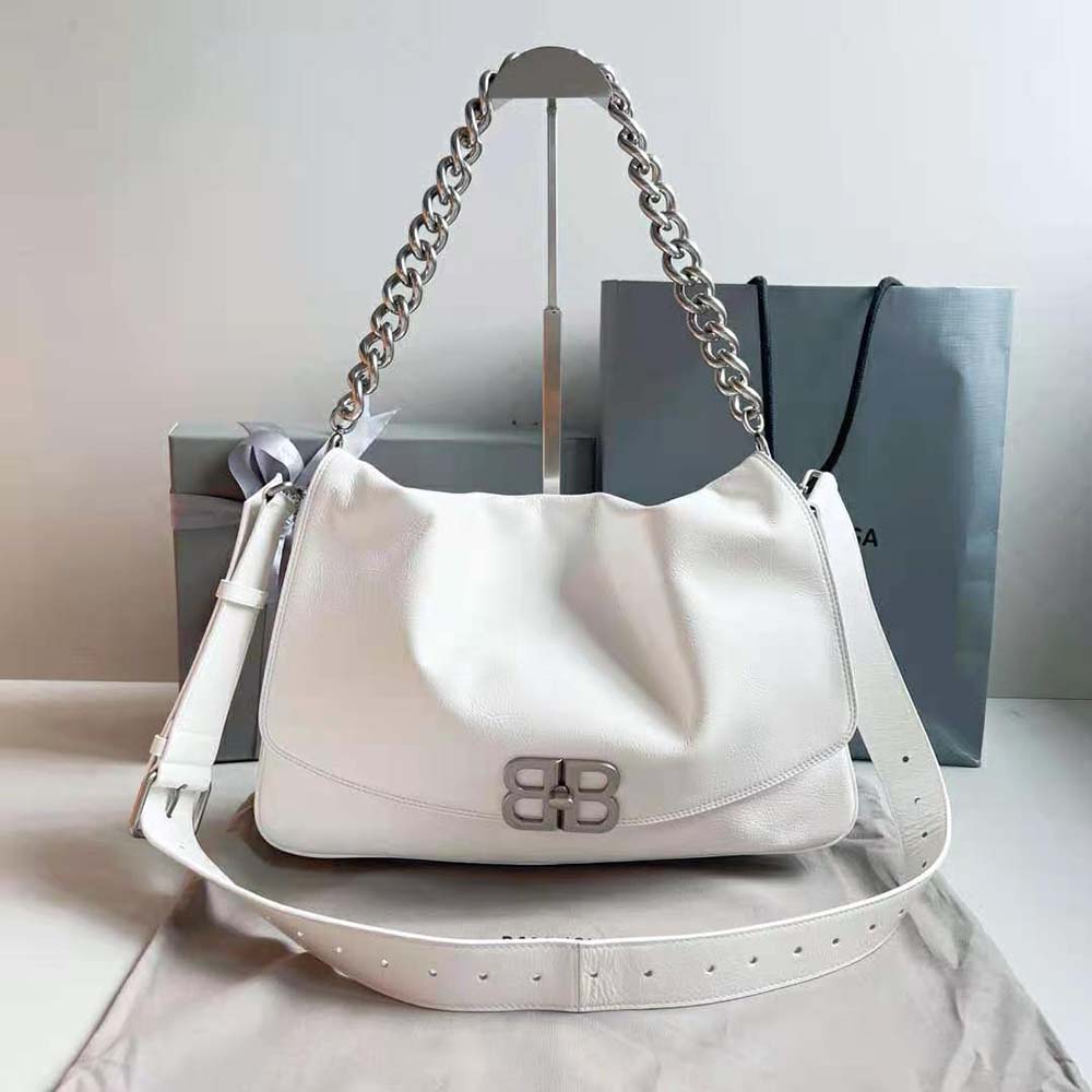 Balenciaga Women's Bb Soft Large Flap Bag - Optic White