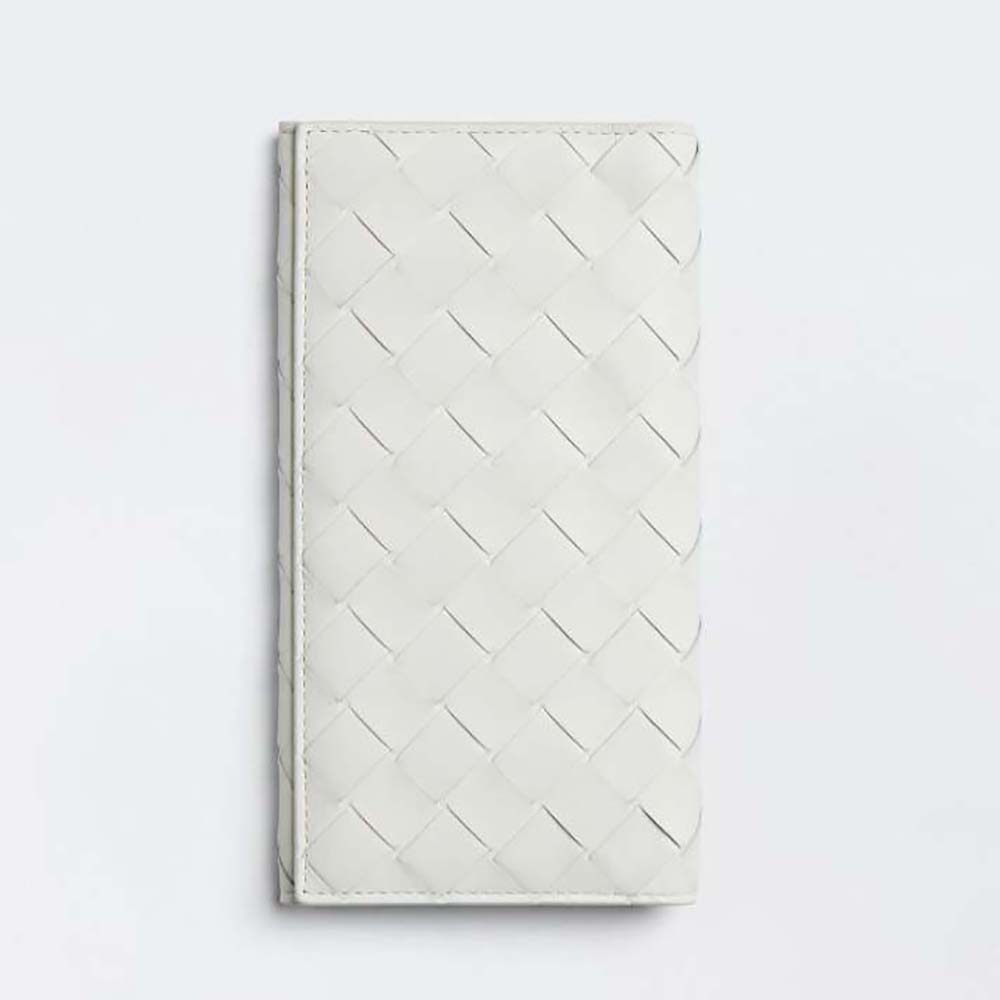 Bottega Veneta Unisex Long Intrecciato Wallet-White