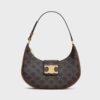 Celine Women Ava Triomphe Soft Bag in Triomphe Canvas and Calfskin