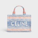 Celine Women Small Cabas Thais in Striped Textile with Celine