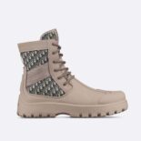 Dior Men Garden Lace-up Boot Beige and Black Dior Oblique Jacquard and Brown Rubber
