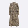 Dior Women Belted Shirt Dress Beige Cotton Gabardine with Toile de Jouy Voyage Motif