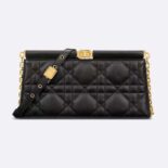 Dior Women Dior Caro Colle Noire Clutch with Chain Black Cannage Lambskin