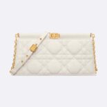 Dior Women Dior Caro Colle Noire Clutch with Chain Latte Cannage Lambskin