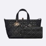 Dior Women Medium Dior Toujours Bag Black Macrocannage Calfskin