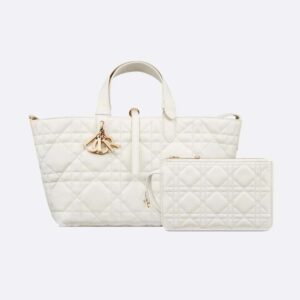 Dior Women Medium Dior Toujours Bag Latte Macrocannage Calfskin