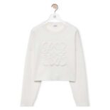 Loewe Women Anagram Sweater in Wool-White