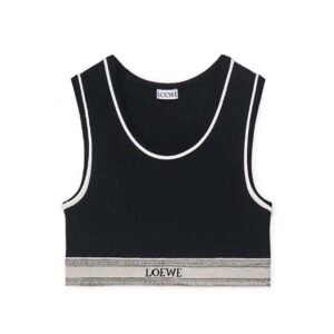 Loewe Women Cropped Tank Top in Viscose-Black