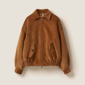 Miu Miu Women Corduroy Blouson Jacket-Brown