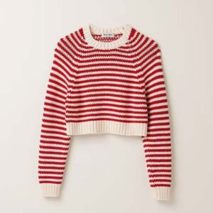 Miu Miu Women Cotton and Cashmere Sweater-Red