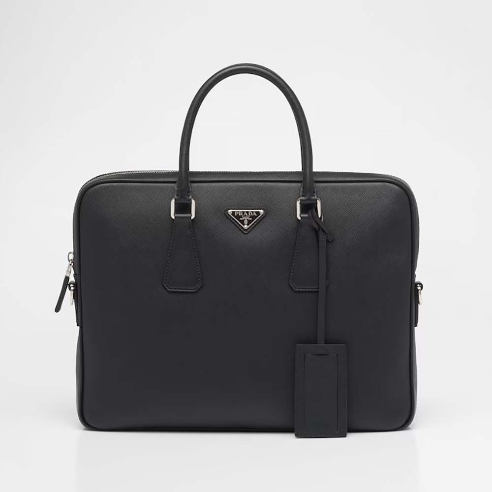 Prada Men Saffiano Leather Work BagBlack