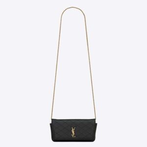 Saint Laurent YSL Women Gaby Phone Holder in Quilted Leather