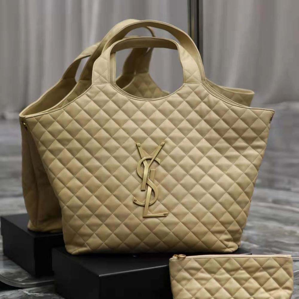Saint Laurent YSL Women Icare Maxi Shopping Bag in Quilted
