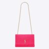 Saint Laurent YSL Women Kate Medium Supple Chain Bag in Raffia-Rose