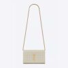 Saint Laurent YSL Women Le Maillon in Quilted Shiny Leather-White 12 Saint Laurent YSL Women Le Maillon in Quilted Shiny Leather-White