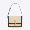 Saint Laurent YSL Women Solferino Small in Quilted Nubuck Suede-Beige