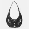 Versace Women Repeat Small Hobo Bag-Black
