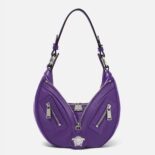 Versace Women Repeat Small Hobo Bag-Purple