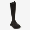 Alexander Mcqueen Women Tread Slick Knee High Boot in Black