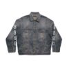 Balenciaga Women Crypto Large Fit Jacket in Light Blue
