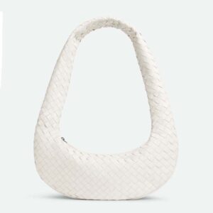 Bottega Veneta Women Buddy Intrecciato Leather Crossbody Bag-White