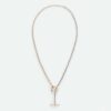 Bottega Veneta Women Key Chain Necklace with Sterling Silver and 18k Gold