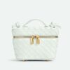 Bottega Veneta Women Mini Intrecciato Leather Vanity Case with Cross-Body Strap-White