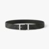 Burberry Men Check and Leather Belt-Navy 9 Burberry Men Check and Leather Belt-Navy