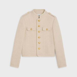 Celine Women Alluré Jacket in Bouclette Natté