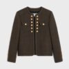 Celine Women Chelsea Jacket in Bouclette Natté-Green