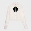 Celine Women Cropped Romy Shirt in Silk Crepe