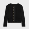 Celine Women Military Jacket in Wool Cloth-Black