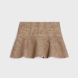 Celine Women Mini Skirt in Double Houndstooth Wool