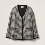 Celine Women Single-breasted Boucle Jacket with Embroidered Logo
