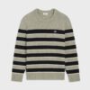 Celine Men Triomphe Crew Neck Sweater in Striped Wool