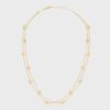 Celine Women Triomphe Pearl Double Necklace in Brass with Gold Finish and Resin Pearls